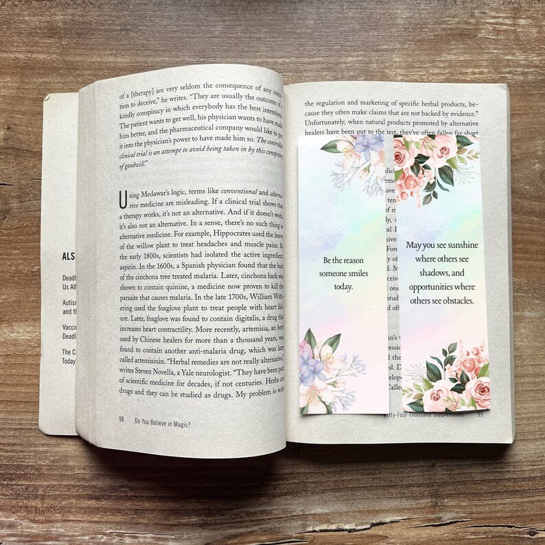 Printable Bookmarks With Nice Quotes Bookmark Set of 6 Nature Art