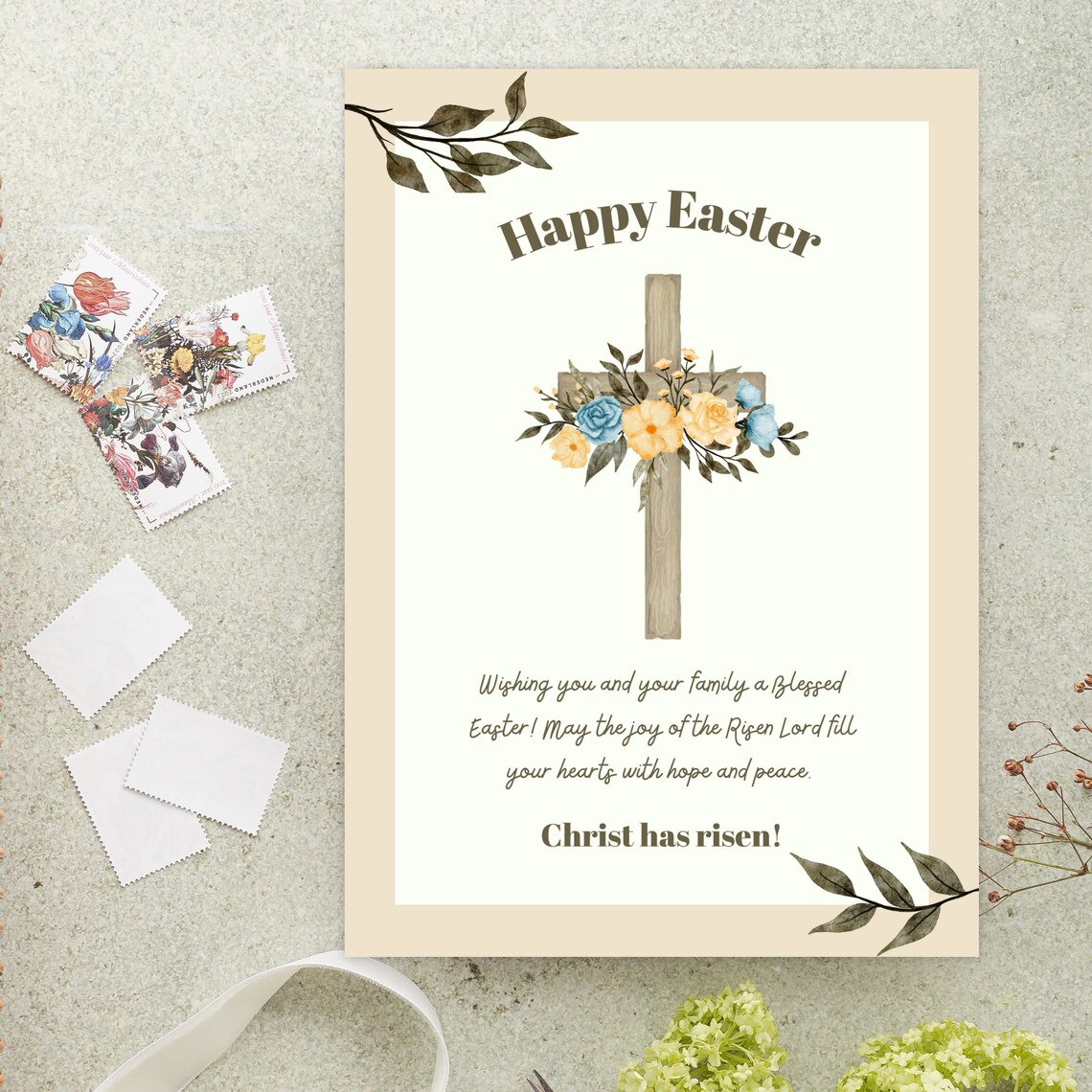 Christian Easter Card, Religious Easter Card, Bible Unique Easter