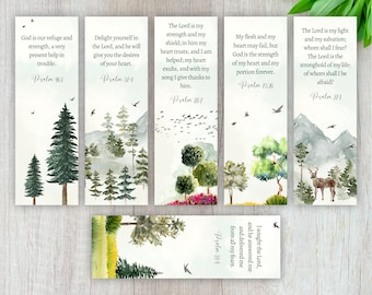 Psalm Bookmarks: Nature Art, Bible Verse (Digital Download)