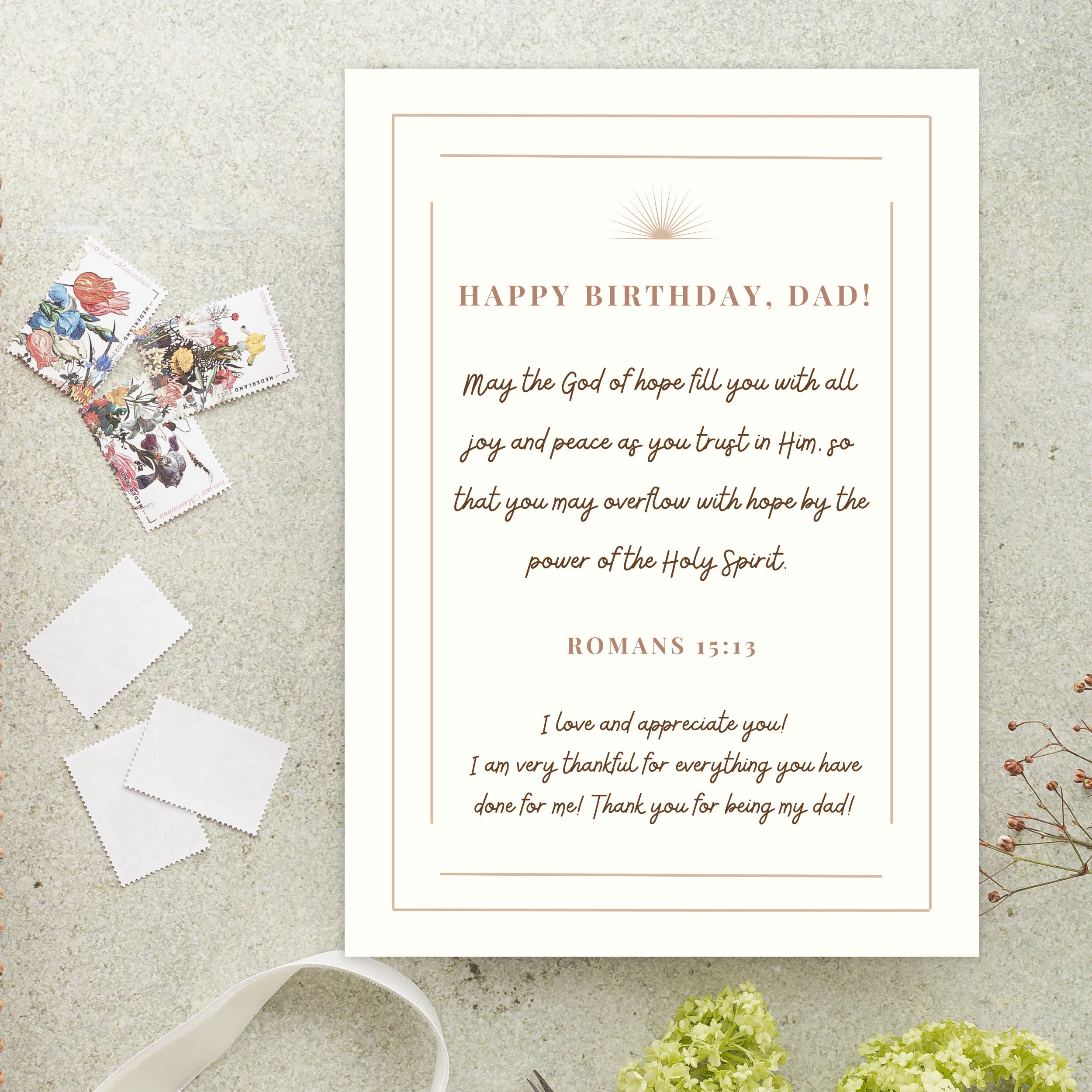 Birthday Card Instant Download Birthday Card Bible Verse Card Birthday ...