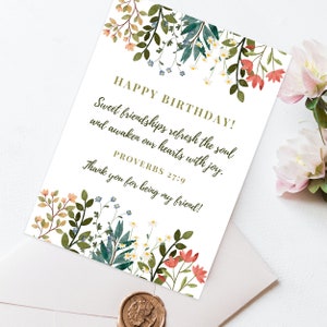 Tarjeta de cumpleaños Descarga instantánea Tarjeta de cumpleaños Tarjeta con versículo bíblico Tarjeta de cumpleaños para el mejor amigo Regalo para amigos Regalos cristianos Tarjeta de cumpleaños
