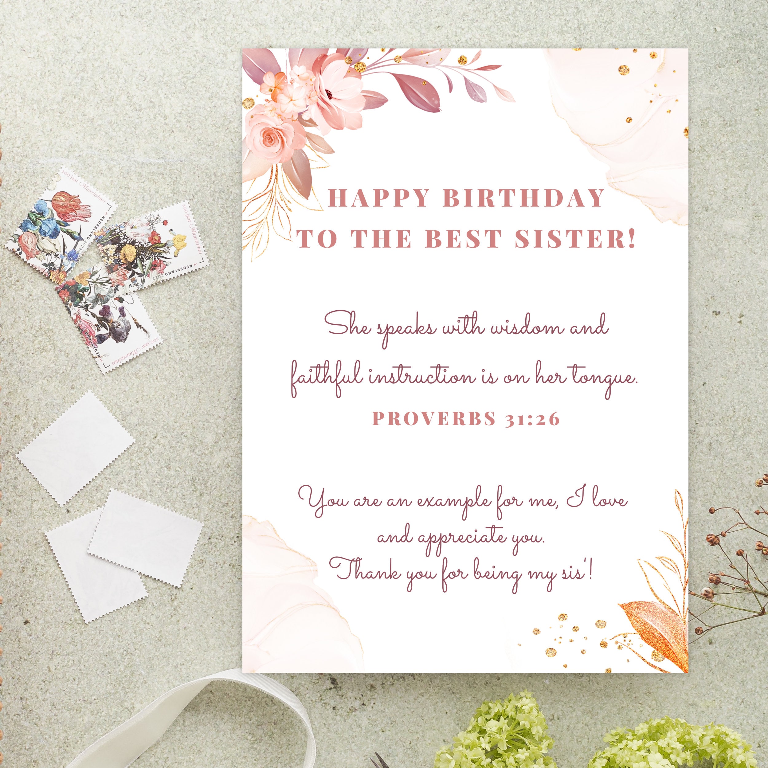 Birthday Card Instant Download Birthday Card Bible Verse Card Birthday 