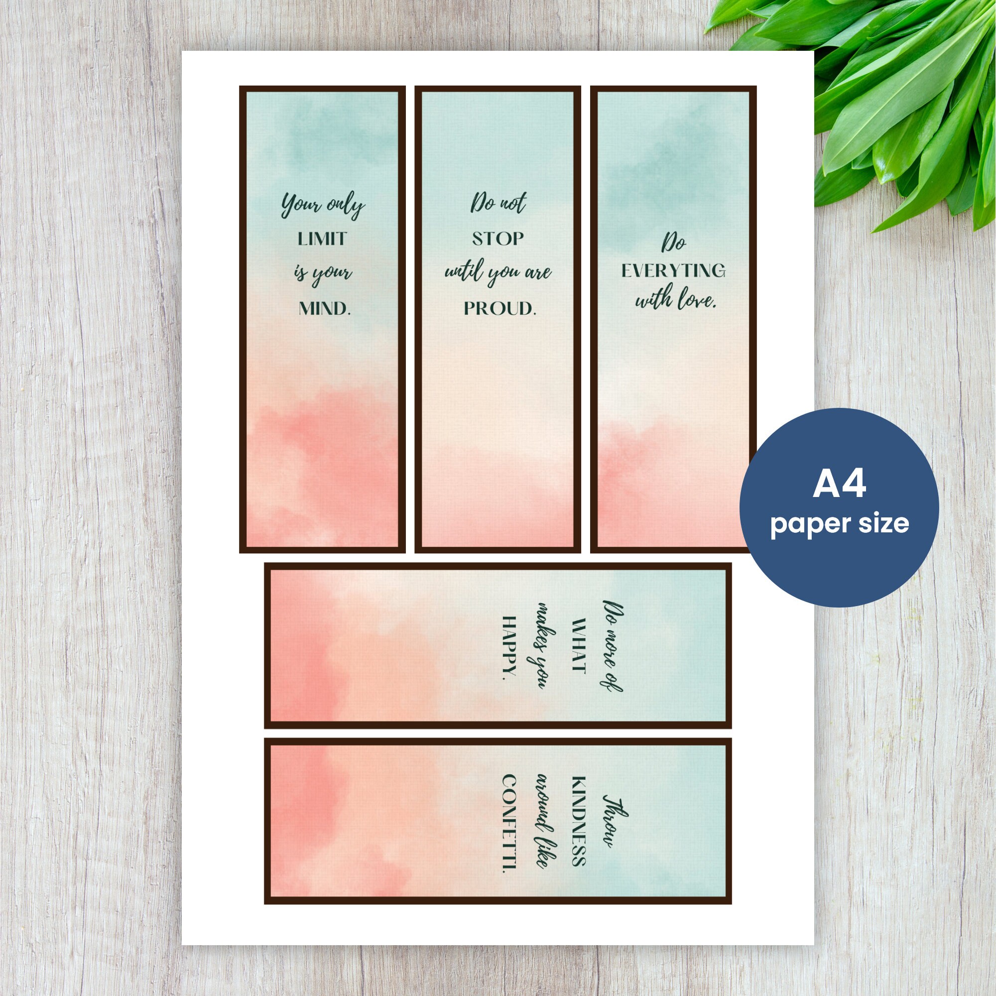 Printable Bookmarks With Nice Quotes Bookmark Set of 10 Instant