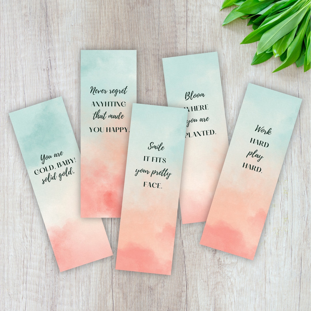 Printable Bookmarks With Nice Quotes Bookmark Set of 10 Etsy