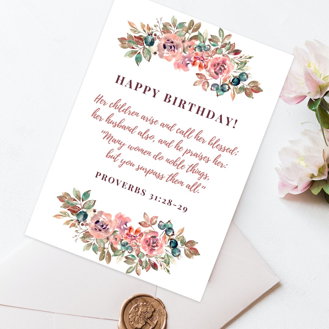 Birthday Card Instant Download Birthday Card Bible Verse Card Birthday ...