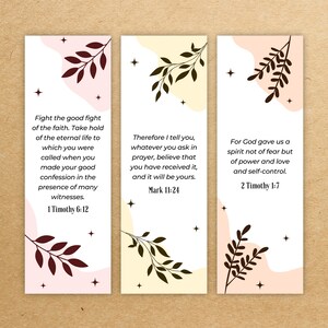 Bookmark Cute Printable Bookmarks With Psalms Bookmark Set of 6 Nature ...