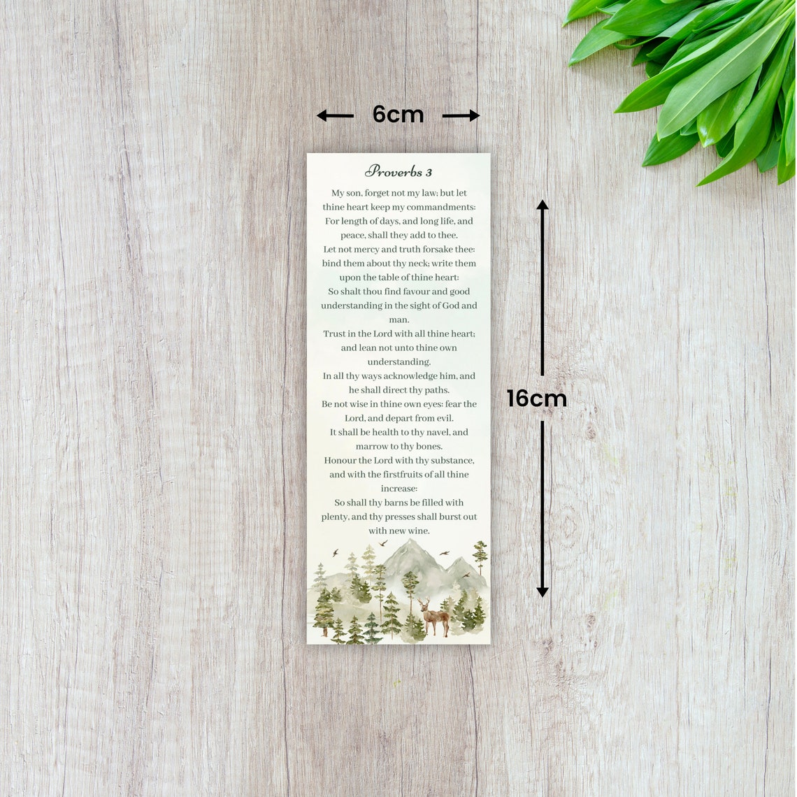 Proverbs 3 Bookmark Cute Printable Bookmarks With Bible Verse Large Bookmark Nature Art Instant ...