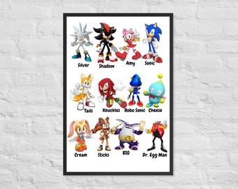 Sonic All-Star Framed Poster