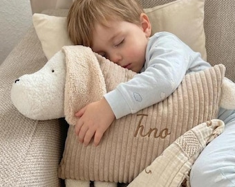 Coussins de chien, coussins pour une chambre d'enfant neutre, coussins décoratifs avec nom personnalisé, baby-shower, baby-party