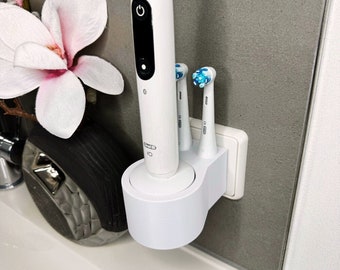 Toothbrush holder for Oral-B iO 7, 8, 9 - without tangled cables - for the socket or as a wall mount