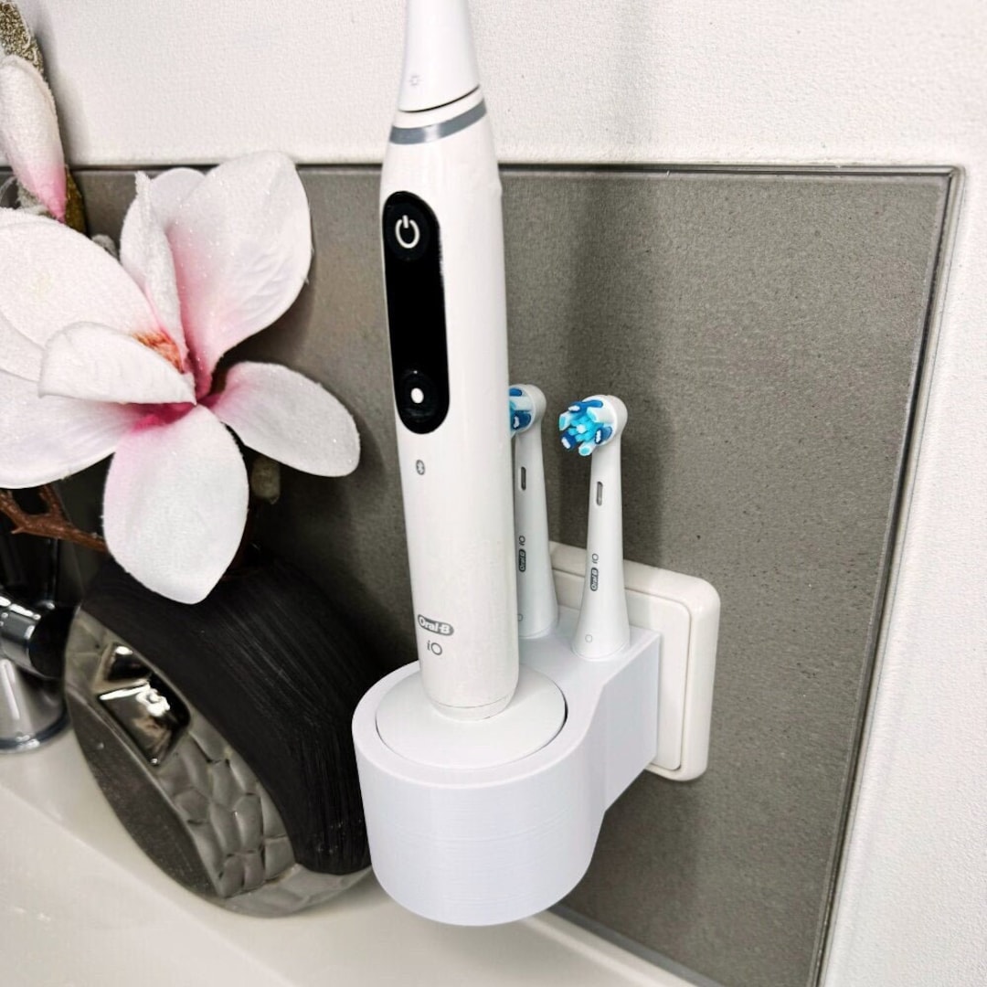 Zahnbürstenhalterung für OralB iO 7, 8, 9 ohne Kabelsalat für die Steckdose oder als