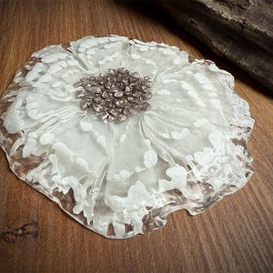 White Flower Resin Coaster