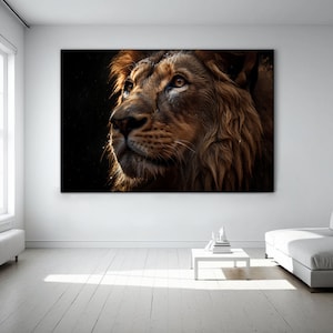 Lion picture, Lion painting, Lion safari poster, Lion printed on canvas