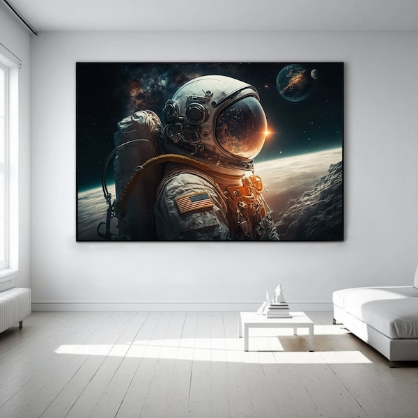 Astronaut Bild, Astronauten Bild auf Leinwand gedruckt, Wandgemälde, Wand Deko, Acryl Druck