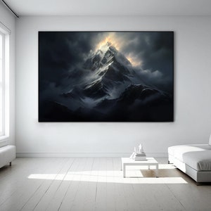Cuadro de montaña grande, lienzo de montaña, pintura de iceberg, pintura del Himalaya, pintura de montañas, pintura de lienzo de montañas, pintura al óleo