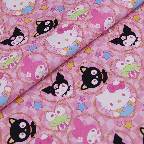 Sanrio My Melody Kuromi Hello Kitty Fabric Cartoon Fabric Cotton Fabric By The Half Meter