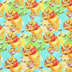 Winnie the Pooh Fabric Pooh Bear Eeyore Tigger Piglet Fabric Cartoon Fabric Cotton Fabric By The Half Yard