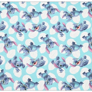 Stitch Fabric Blue Koala Fabric Cartoon Fabric Cotton Fabric By The Half Yard