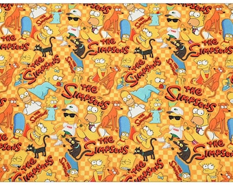 The Simpsons Fabric Bart Simpson Fabric Cartoon Fabric Cotton Fabric By The Half Yard