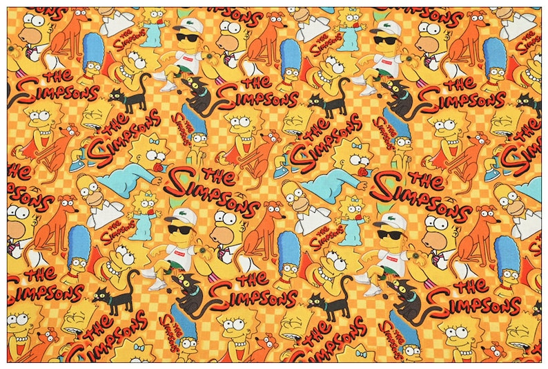 The Simpsons Fabric Bart Simpson Fabric Cartoon Fabric Cotton - Etsy