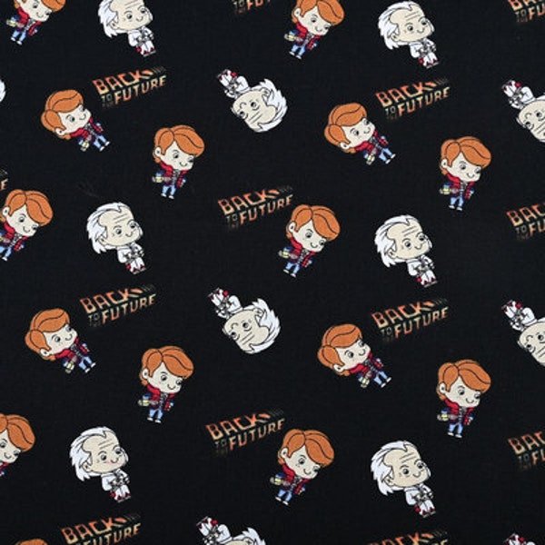 Back To The Future Fabric Marty and Doc Fabric Science Fabric Cartoon Fabric Cotton Fabric By The  Half Yard