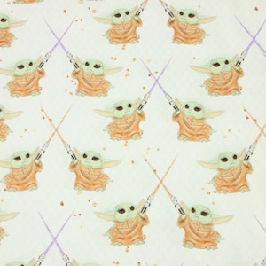 Baby Yoda Fabric Star Wars Fabric Cartoon Fabric Cotton Fabric By The  Half Yard