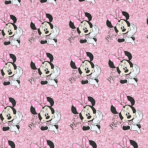 Mickey & Minnie Mouse Fabric Cartoon Fabric Cotton Fabric By The  Half Yard