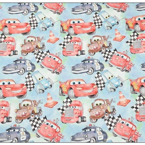 Disney Pixar Cars & Lightening McQueen Fabric Cartoon Fabric Cotton Fabric By The  Half Yard
