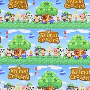 Animal Crossing Fabric Cartoon Fabric Cotton Fabric By The  Half Yard