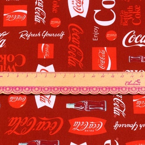 Coca-cola Fabric Red Cola Logo Glass Bottles Fabric Cartoon Fabric ...