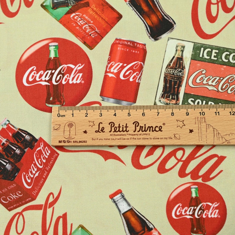 Coca Cola Fabric, Cartoon Fabric, by the Half Yard, 100% Cotton - Etsy