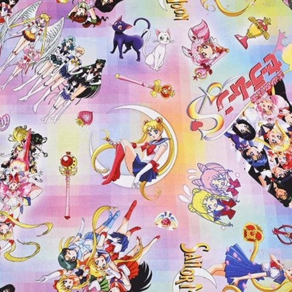 Tela de Sailor Moon Usagi Tsukino tela japonesa de dibujos animados tela de algodón por media yarda