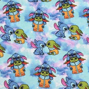 Lilo & Stitch Fabric Blue Koala Fabric Cartoon Fabric Cotton Fabric By The Half Yard