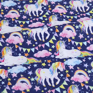 Rainbow Unicorn Fabric Cartoon Fabric Cotton Fabric By The  Half Yard