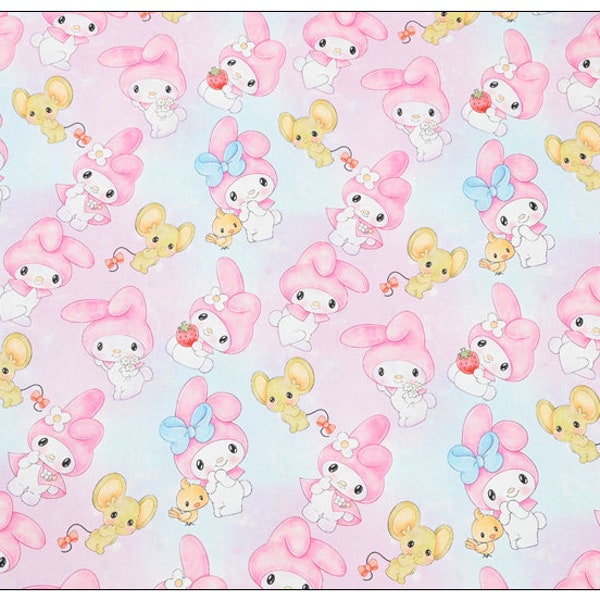 Sanrio My Melody Fabric Cartoon Fabric Cotton Fabric By The Half Yard