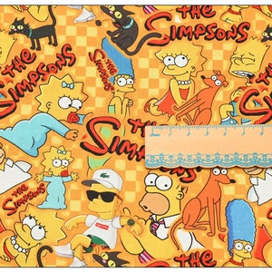 The Simpsons Fabric Bart Simpson Fabric Cartoon Fabric Cotton Fabric by ...