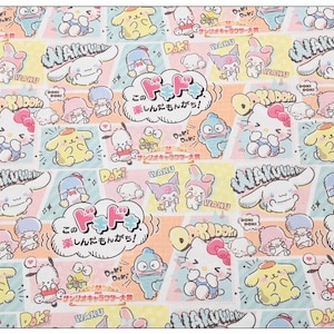 Sanrio My Melody Kuromi Pochacco Hello Kitty Cinnamoroll Fabric Cartoon Fabric Cotton Fabric By The  Half Yard