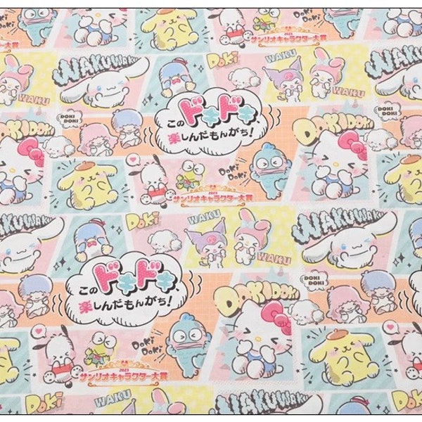 Sanrio ma mélodie Kuromi Pochacco Hello Kitty Cinnamoroll tissu dessin animé tissu coton tissu par la demi-cour