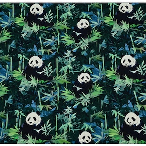 Panda Fabric Bamboo Fabric Anime Fabric Cartoon Fabric Cotton Fabric By The  Half Yard