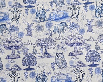 Winnie the Pooh Fabric, Cartoon Fabric, By The Half Yard, 100% Cotton