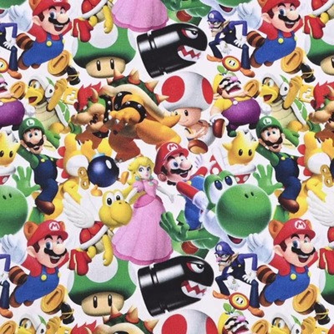 Super Mario Fabric Mario and Friends Fabric Japanese Cartoon Fabric ...