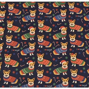 Galês Corgi Cão Tecido de Natal Tecido para Cães de Estimação Tecido de Anime Japonês Tecido de Algodão Tecido de Desenhos Animados por Meia Quintal