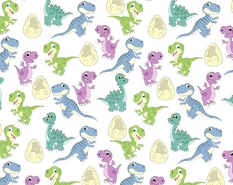 Cartoon Dinosaur Fabric Cartoon Fabric Cotton Fabric Sold by The Half Yard