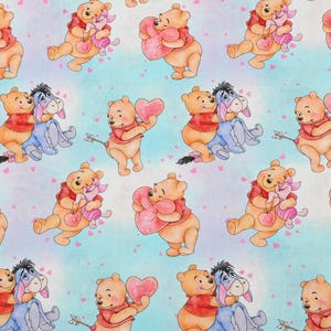 Winnie the Pooh Fabric Pooh Bear Eeyore Tigger Piglet Fabric Cartoon Fabric Cotton Fabric By The  Half Yard