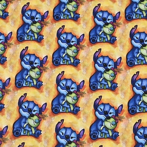 Lilo & Stitch Fabric Blue Koala Fabric Cartoon Fabric Cotton Fabric By The Half Yard