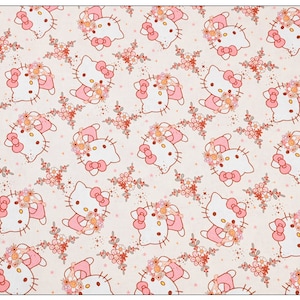 Hello Kitty Fabric Fortune Cat Fabric Japanese Cartoon Fabric Cotton Fabric By The Half Yard