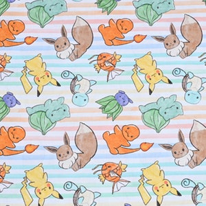 Pokemon Fabric Pikachu Fabric Pocket Monster Fabric Cartoon Fabric Cotton Fabric By The  Half Meter