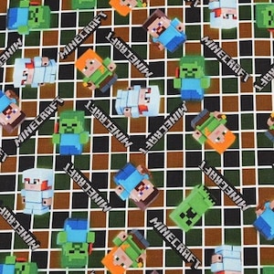 Cute Minecraft Fabric Video Game Fabric Cartoon Fabric Cotton Fabric By The  Half Yard
