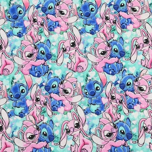 Lilo & Stitch Fabric  Blue Koala Fabric Cartoon Fabric Cotton Fabric By The  Half Yard