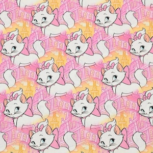 Marie Cat Fabric Disney Marie Cat Fabric Aristocats Cat Fabric Cartoon Fabric Cotton Fabric By The Half Yard